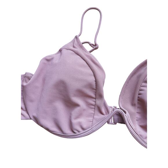 NWT Good American Ribbed Bikini Top 3XL Desert Rose Pink Mauve - Picture 6 of 8